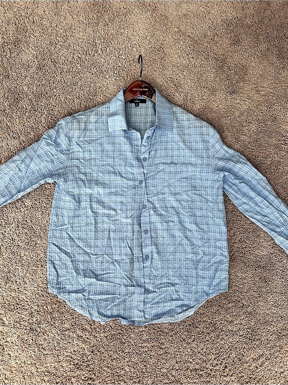 Lulus Naturally Cute Light Blue Button-Up Top XS